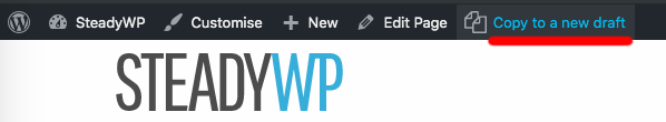 Copy to new draft admin bar WordPress