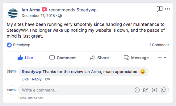 SteadyWP WordPress Maintenance service review